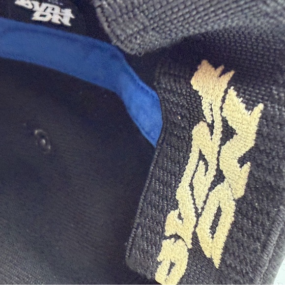 Vintage No Fear Flame Logo Black Blue Fitted Hat L/XL Y2K Streetwear - Picture 13 of 15